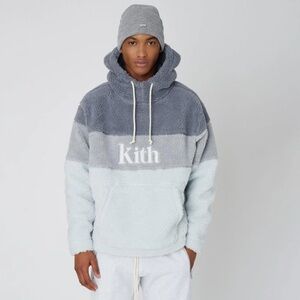 Kith Sherpa Double Pocket Hoodie - Pearl Blue